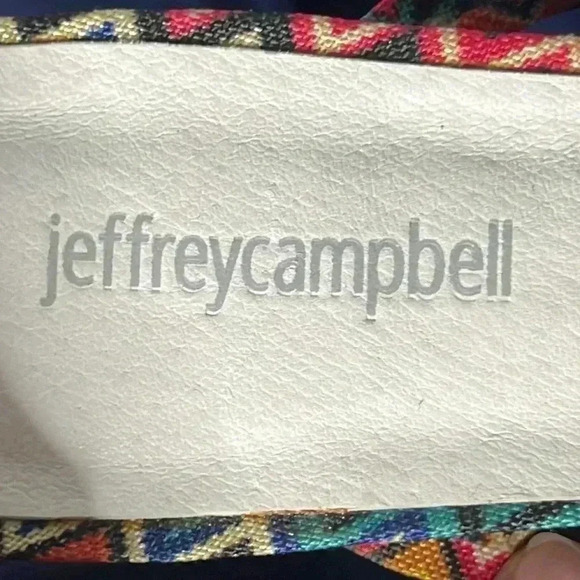 JEFFREY CAMPBELL Enyo Knee High Gladiator Multicolor Chevron Print Heel … - Picture 8 of 8